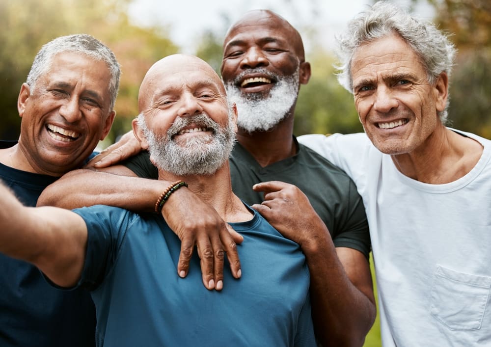A group of senior citizens having a group photo